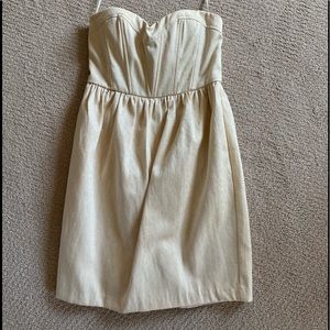 Womens cream strapless dress